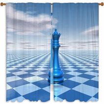 Beautiful Background With Chess Queen Window Curtains 60755745