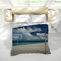 Beautiful Beach With Volleyball Net Bedding 60872573