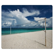 Beautiful Beach With Volleyball Net Rugs 60872573