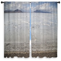 Beautiful Bonneville Salt Flats After A Summer Rain Storm Window Curtains 68304609