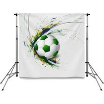 Beautiful Brazil Flag Concept Grunge Wave Card Colorful Soccer B Backdrops 65837415
