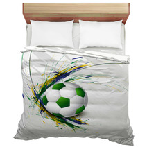 Beautiful Brazil Flag Concept Grunge Wave Card Colorful Soccer B Bedding 65837415