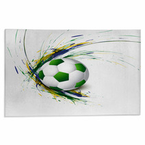 Beautiful Brazil Flag Concept Grunge Wave Card Colorful Soccer B Rugs 65837415