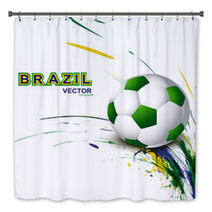 Beautiful Brazil Flag Concept Grunge Wave Card Soccer Background Bath Decor 65837402
