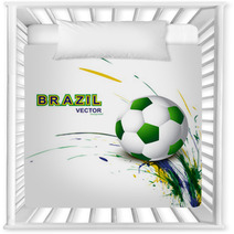 Beautiful Brazil Flag Concept Grunge Wave Card Soccer Background Nursery Decor 65837402