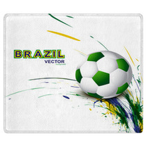 Beautiful Brazil Flag Concept Grunge Wave Card Soccer Background Rugs 65837402