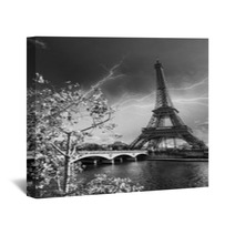 Beautiful Colors And Vegetation Near Eiffel Tower And Seine Rive Wall Art 49149750