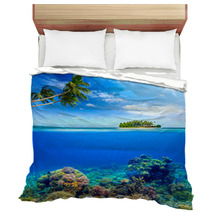 Beautiful Coral Reef On The Background Of A Small Island Bedding 65536024