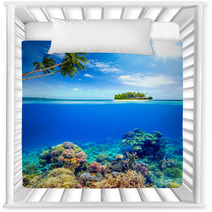 Beautiful Coral Reef On The Background Of A Small Island Nursery Decor 65536024