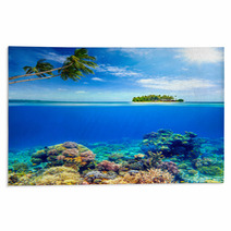 Beautiful Coral Reef On The Background Of A Small Island Rugs 65536024