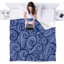 Beautiful Curly Waves Seamless Pattern. Blankets 68076689