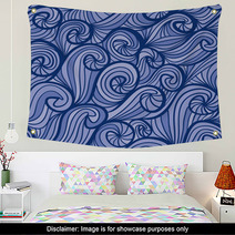 Beautiful Curly Waves Seamless Pattern. Wall Art 68076689