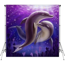 Beautiful Dolphins Backdrops 121536689