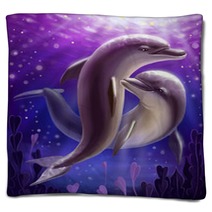 Beautiful Dolphins Blankets 121536689