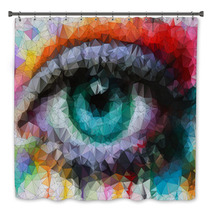 Beautiful Eye In Geometric Styling Abstract Geometric Background Bath Decor 63235405