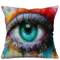 Beautiful Eye In Geometric Styling Abstract Geometric Background Pillows 63235405
