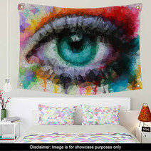 Beautiful Eye In Geometric Styling Abstract Geometric Background Wall Art 63235405
