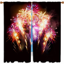 Beautiful Fireworks Display Window Curtains 56959122