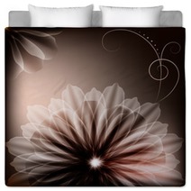Beautiful Flowers And A Card With A Monogram Bedding 55480696