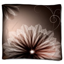 Beautiful Flowers And A Card With A Monogram Blankets 55480696