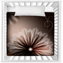 Beautiful Flowers And A Card With A Monogram Nursery Decor 55480696