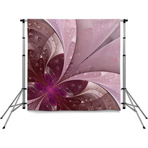 Beautiful Fractal Flower In Vinous And Purple. Backdrops 52190994