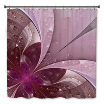 Beautiful Fractal Flower In Vinous And Purple. Bath Decor 52190994
