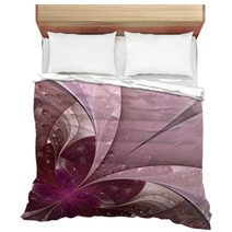 Beautiful Fractal Flower In Vinous And Purple. Bedding 52190994