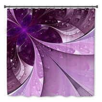 Beautiful Fractal Flower In Vinous And Purple. Computer Generate Bath Decor 68954734