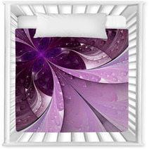 Beautiful Fractal Flower In Vinous And Purple. Computer Generate Nursery Decor 68954734