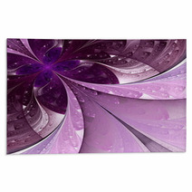 Beautiful Fractal Flower In Vinous And Purple. Computer Generate Rugs 68954734