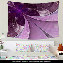 Beautiful Fractal Flower In Vinous And Purple. Computer Generate Wall Art 68954734
