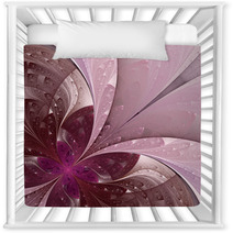 Beautiful Fractal Flower In Vinous And Purple. Nursery Decor 52190994
