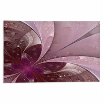 Beautiful Fractal Flower In Vinous And Purple. Rugs 52190994