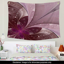 Beautiful Fractal Flower In Vinous And Purple. Wall Art 52190994
