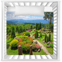 Beautiful Garden Of Colorful Flowers On Hill Nursery Decor 53812052