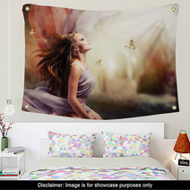 Beautiful Girl In Fantasy Mystical And Magical Spring Garden Wall Art 49298048