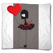 Beautiful Gothic Girl With Ball Blankets 55376044