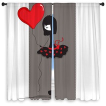 Beautiful Gothic Girl With Ball Window Curtains 55376044
