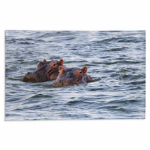 Beautiful Hippos At Naivasha Lake Rugs 60036235