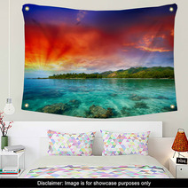 Beautiful Island View From The Ocean Wall Art 60047345