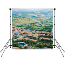 Beautiful Italian Landscape. View From Heights Of San Marino Backdrops 68795479
