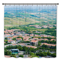 Beautiful Italian Landscape. View From Heights Of San Marino Bath Decor 68795479