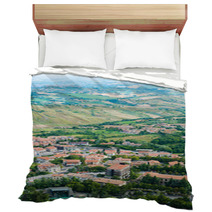 Beautiful Italian Landscape. View From Heights Of San Marino Bedding 68795479