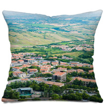 Beautiful Italian Landscape. View From Heights Of San Marino Pillows 68795479