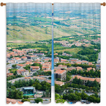 Beautiful Italian Landscape. View From Heights Of San Marino Window Curtains 68795479