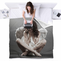 Beautiful Naked Angel With Furs Blankets 11445018