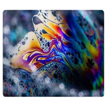 Beautiful Psychedelic Abstraction Formed By Light On The Surface Of A Soap Bubble Rugs 179409972