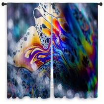 Beautiful Psychedelic Abstraction Formed By Light On The Surface Of A Soap Bubble Window Curtains 179409972