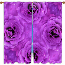 Beautiful Purple Flower Background Window Curtains 71556165